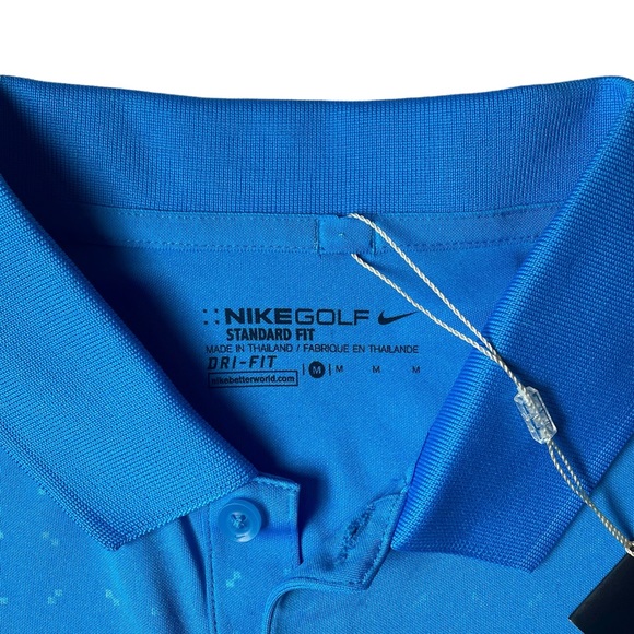 Men’s Nike Golf Dri-Fit Golf Polo Shirt Blue - Size Medium *Check Photos* - Picture 5 of 6
